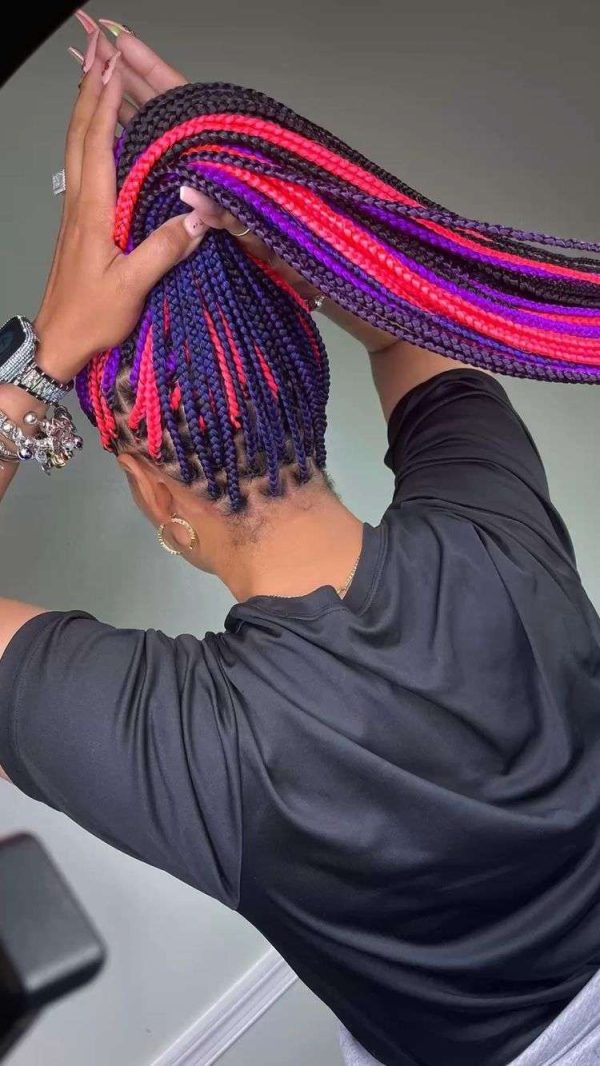22 ways to style mixed colour braids for dark skin